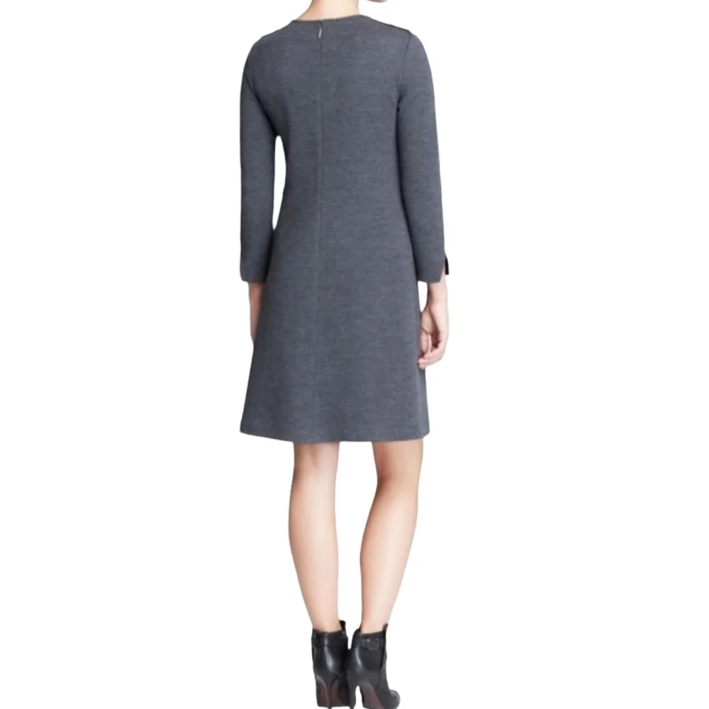 Tory Burch Vienna Gray Wool Long Sleeve Dress Size XS